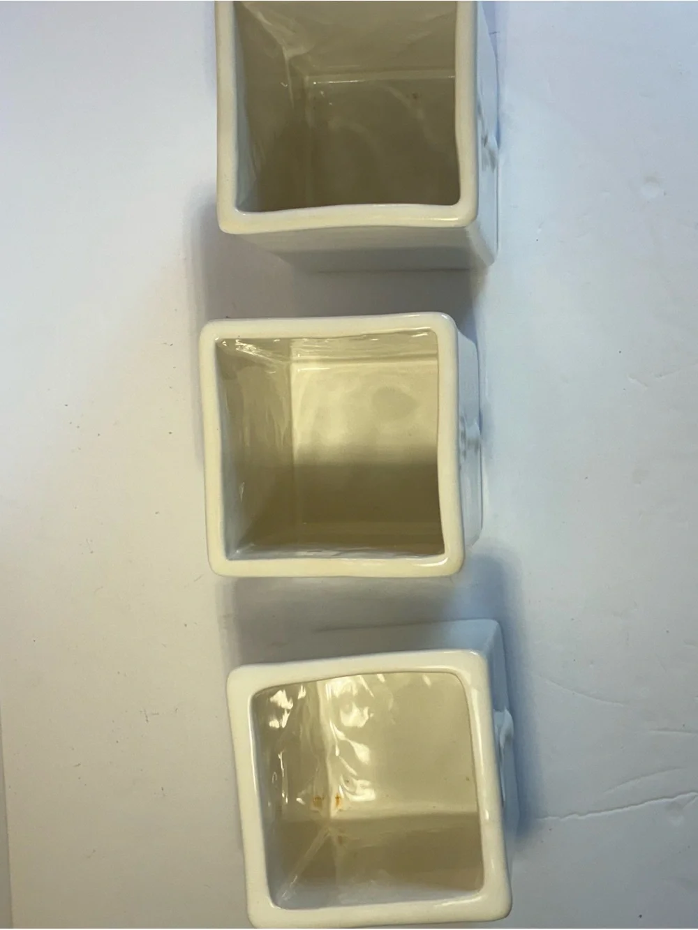 Vintage 2008 Target Stoneware Utensil Holder Set of 3 Knife Fork Spoon Cream